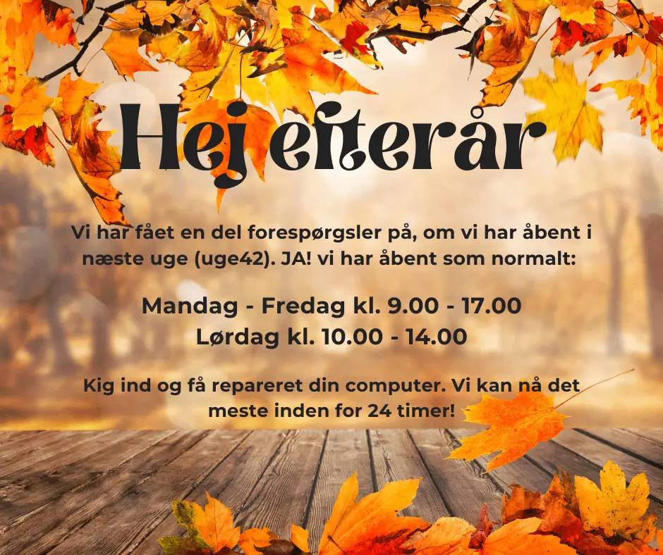 Åbent i Efterårsferien i PC Odense
